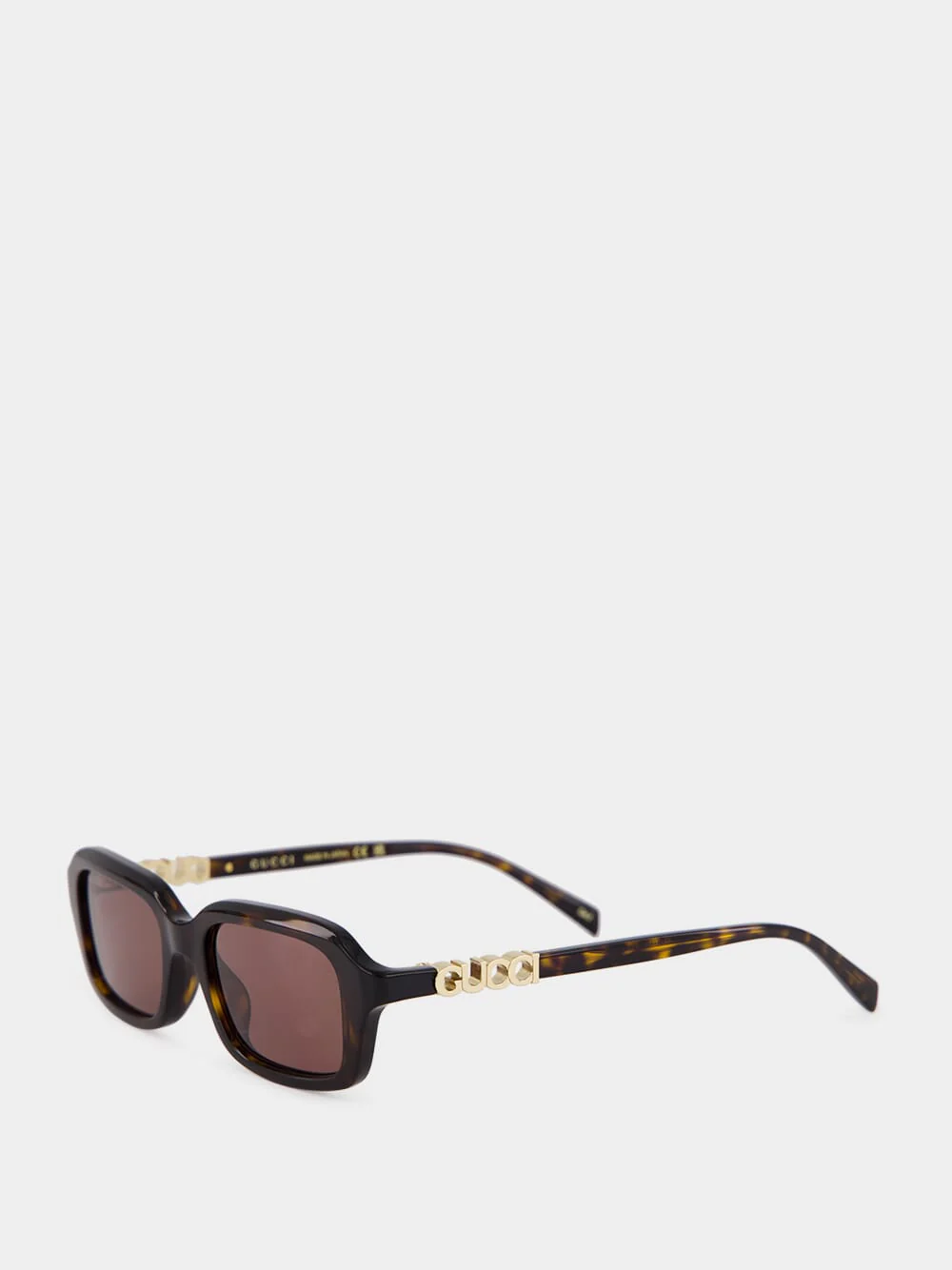 Havana Brown Rectangular Frame Sunglasses - Image 3