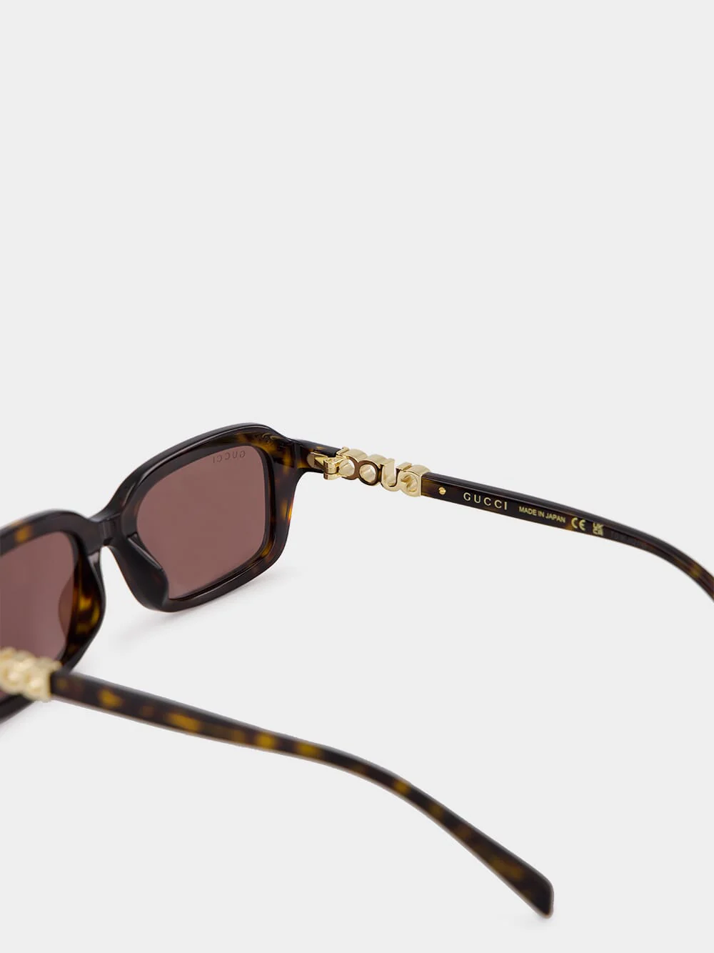 Havana Brown Rectangular Frame Sunglasses - Image 4