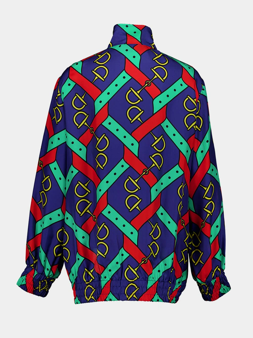 Horsebit Strap-Print Silk Jacket - Image 2