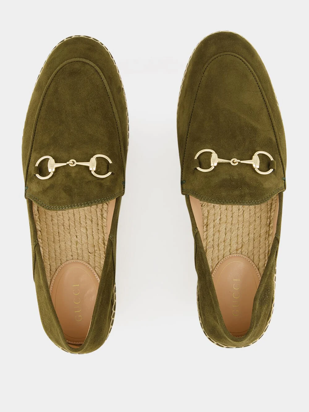Horsebit Suede Espadrilles in Dark Green - Image 4