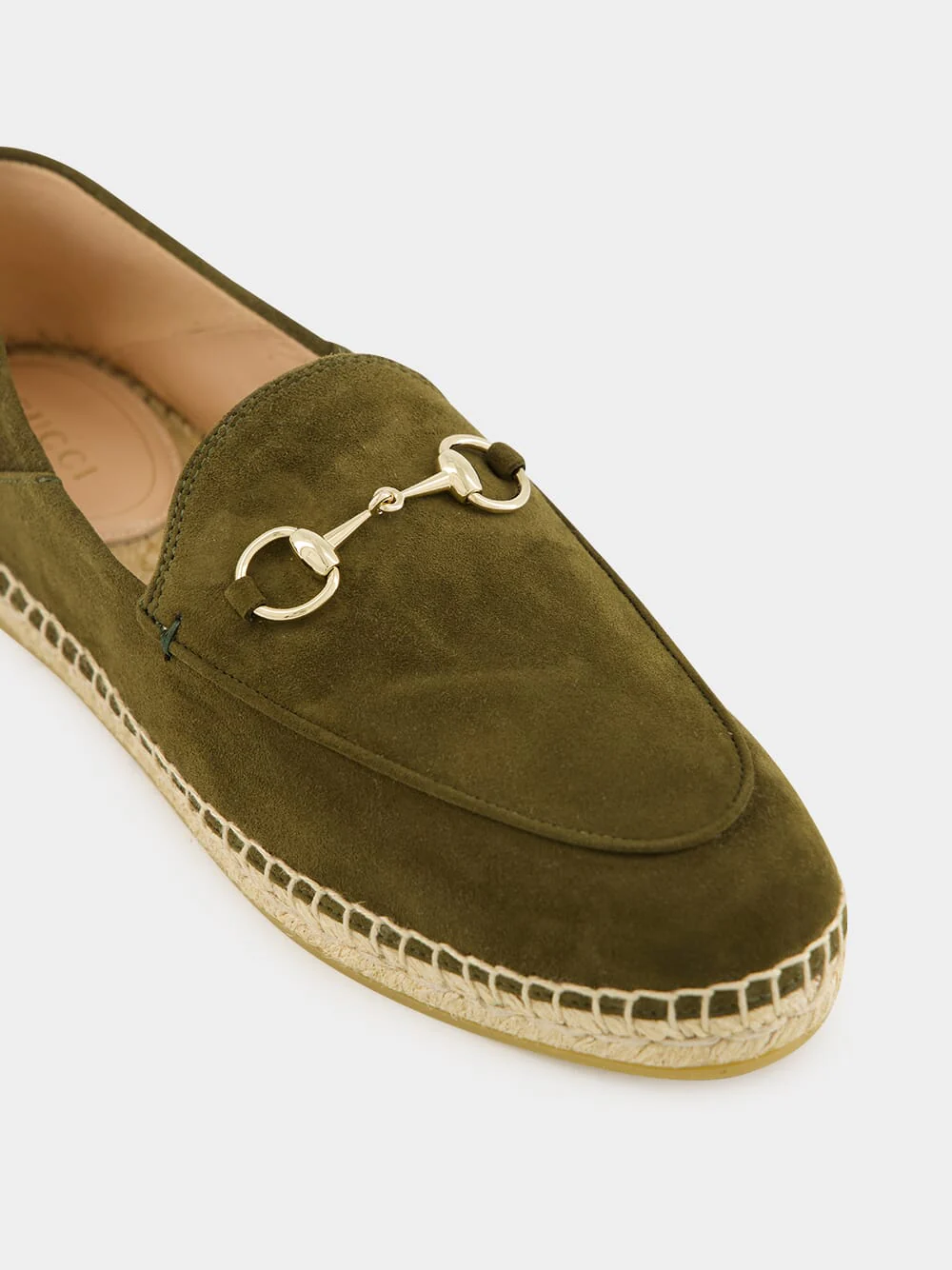 Horsebit Suede Espadrilles in Dark Green - Image 6