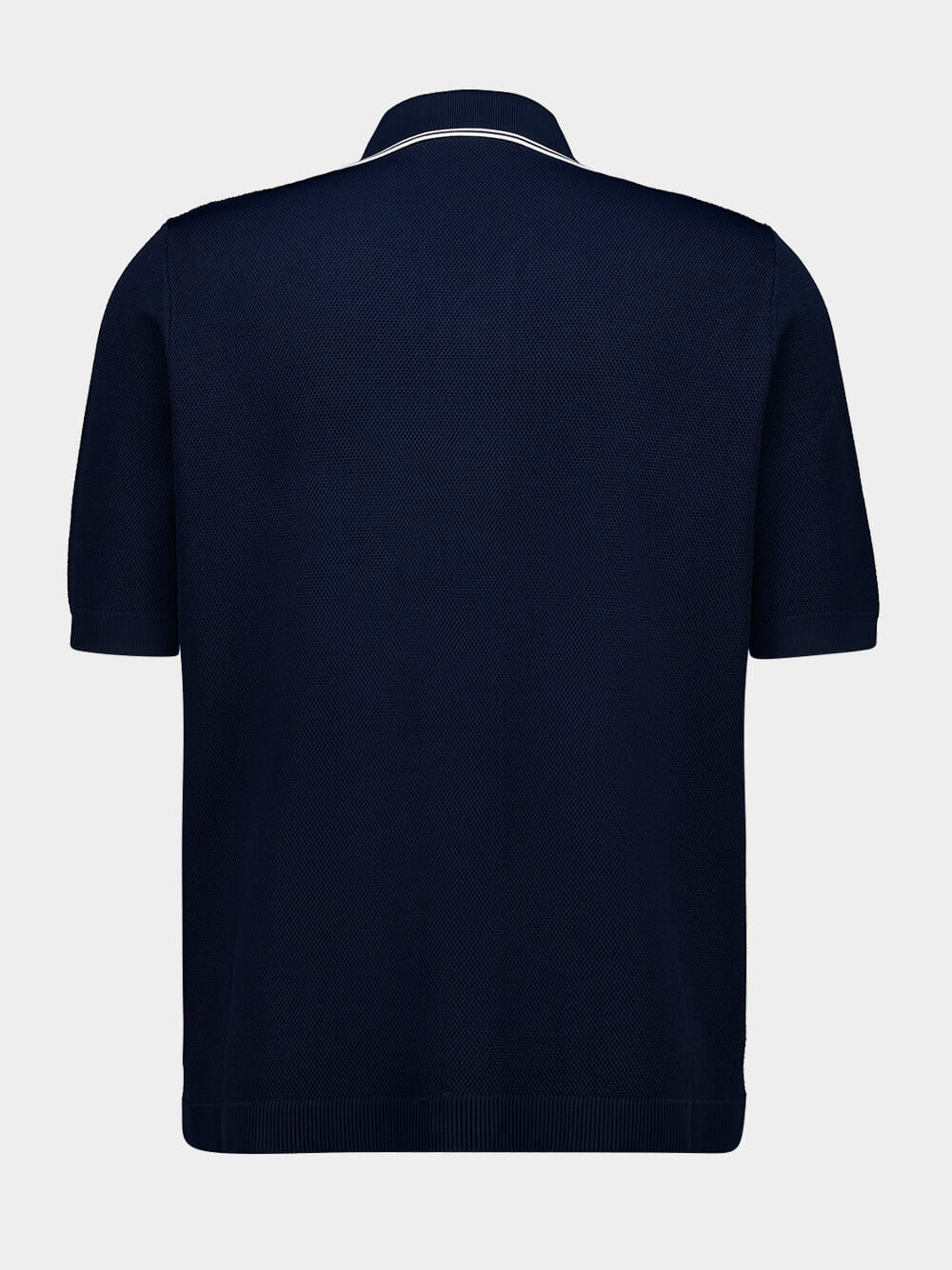Ink Blue Short-Sleeve Viscose Polo Shirt - Image 2