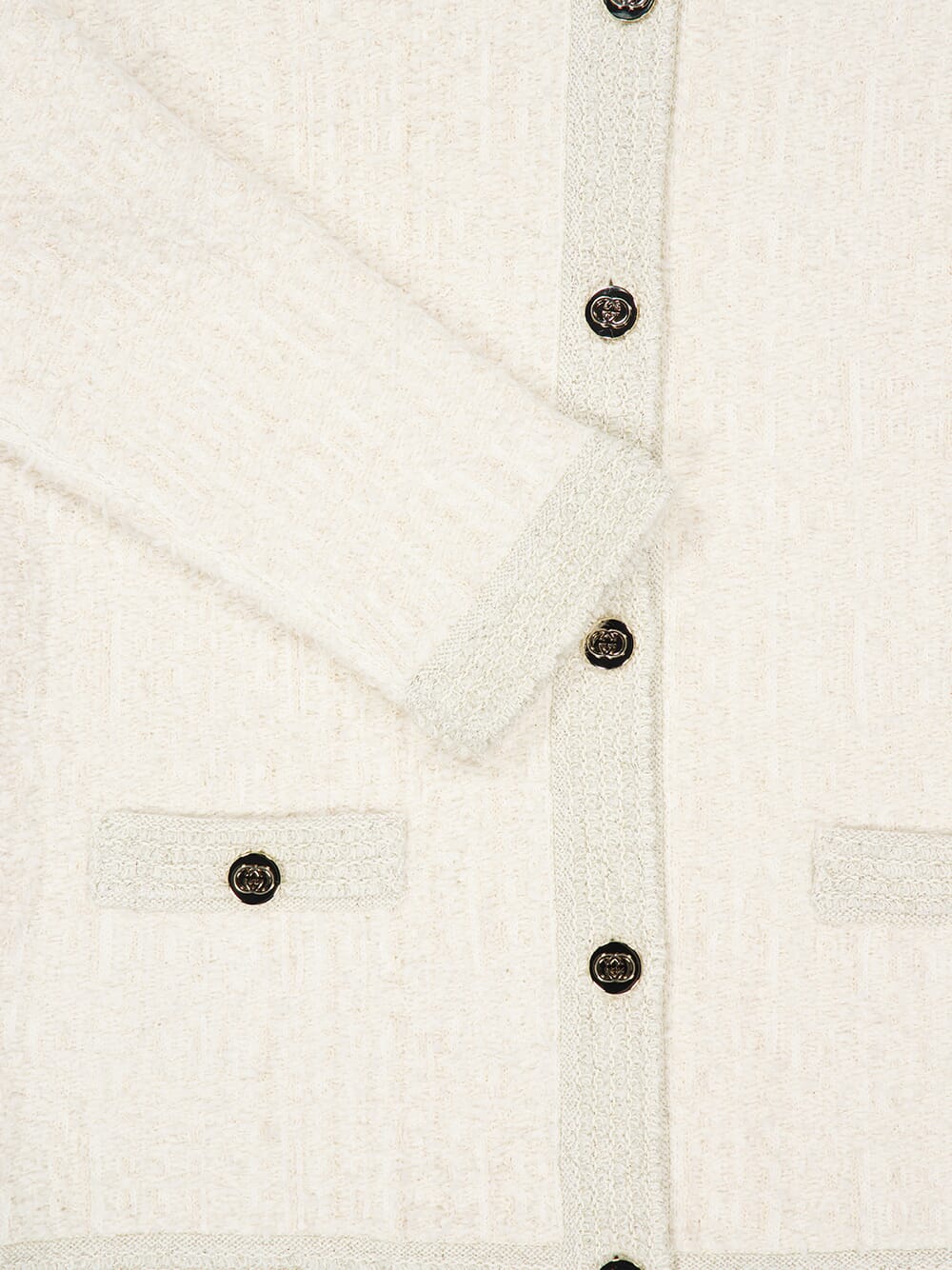 Ivory Bouclé Cardigan with GG Buttons - Image 4