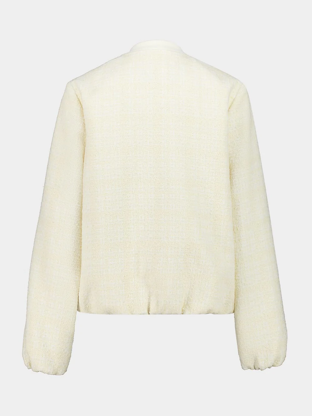Ivory Check Cotton Tweed Jacket - Image 2