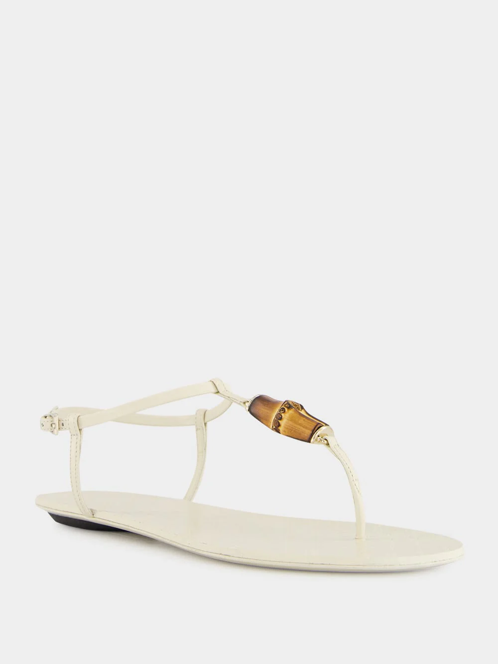 Ivory Thong Malaga Kid Leather Sandals - Image 2