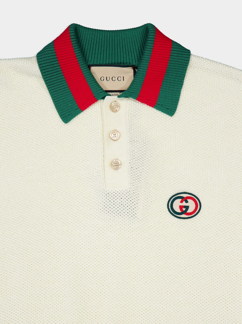 Knit Cotton Polo T-Shirt With Web - Image 3