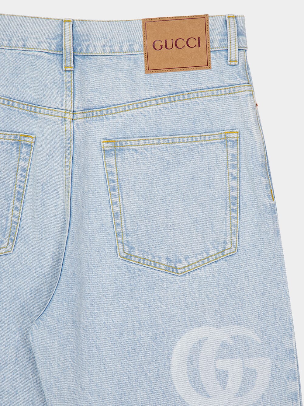 Light Blue Baggy Fit Bleached Jeans - Image 4