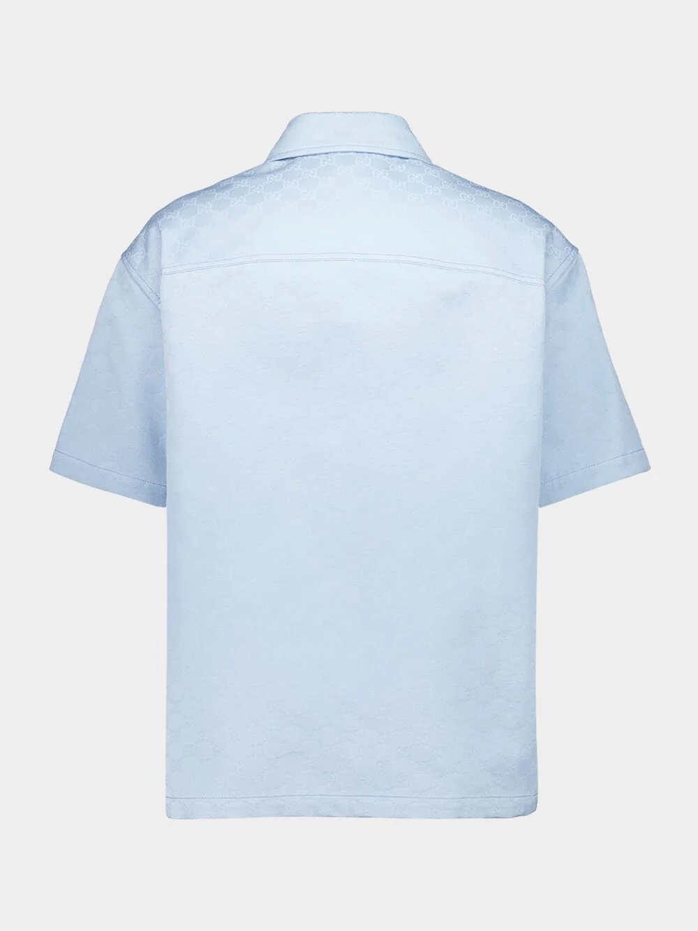 Light Blue Oversize GG Cotton Shirt - Image 2