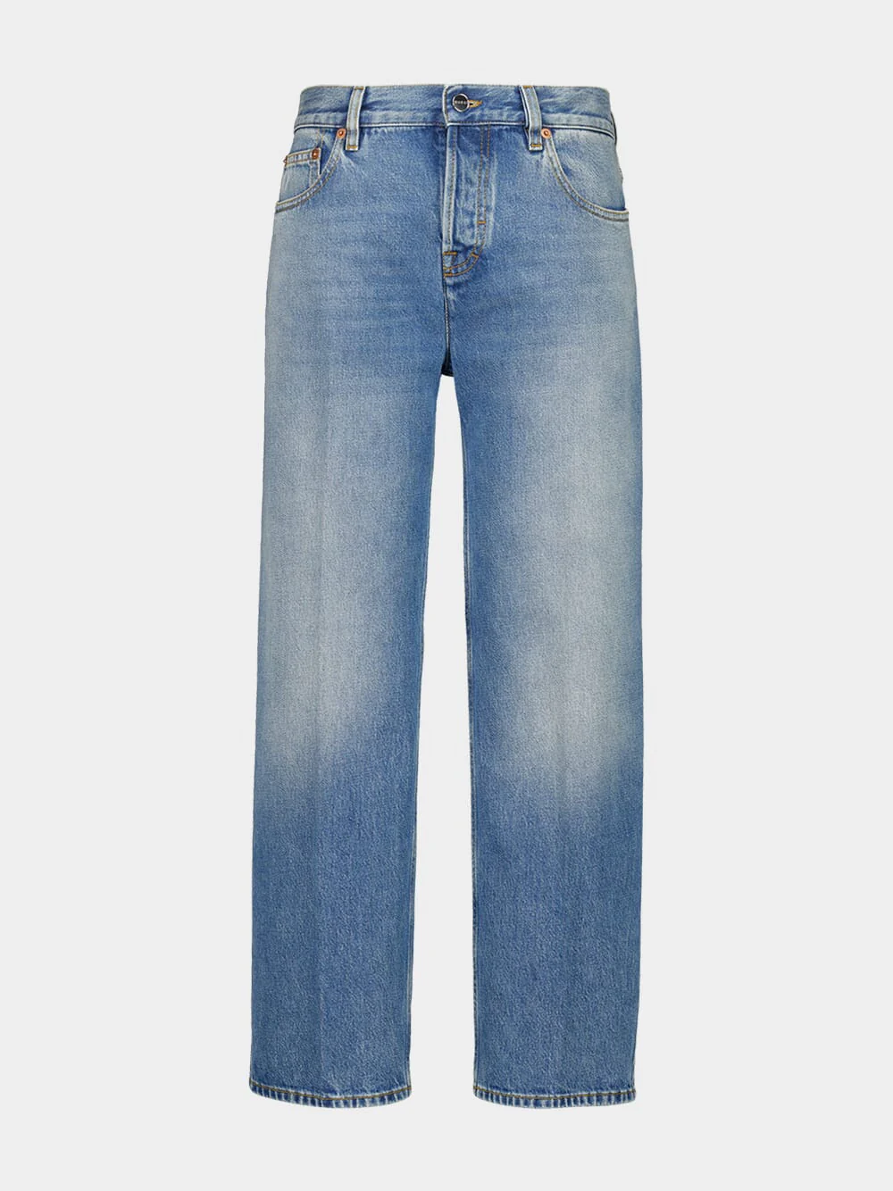 Light Blue Straight Fit Denim Pants