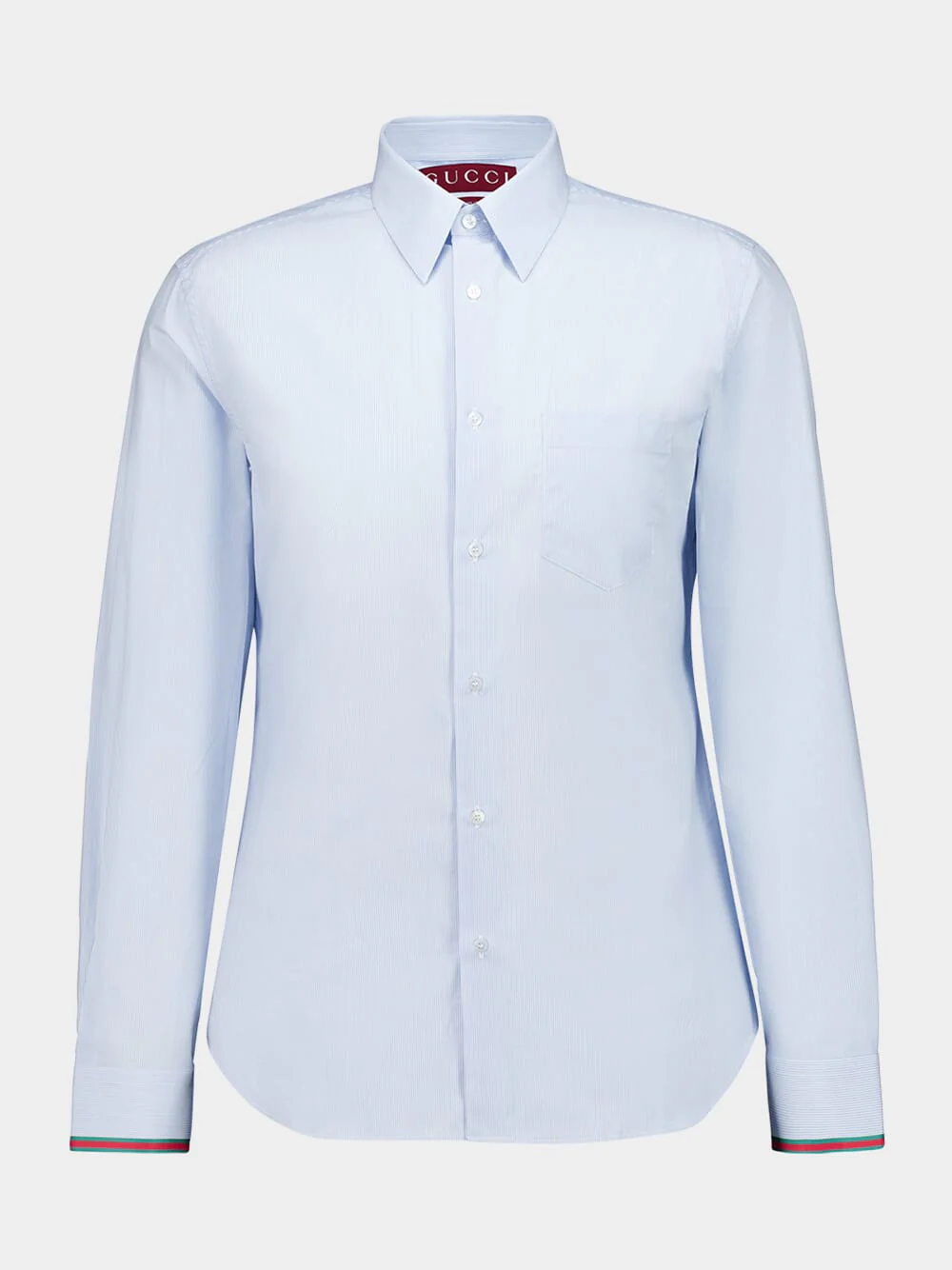 Light Blue Striped Cotton Shirt with Web