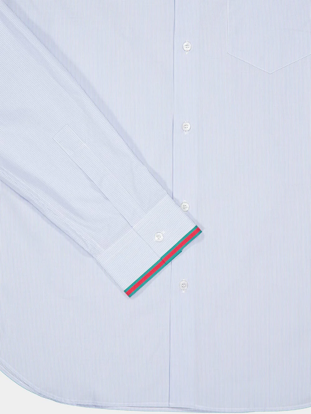 Light Blue Striped Cotton Shirt with Web - Image 4