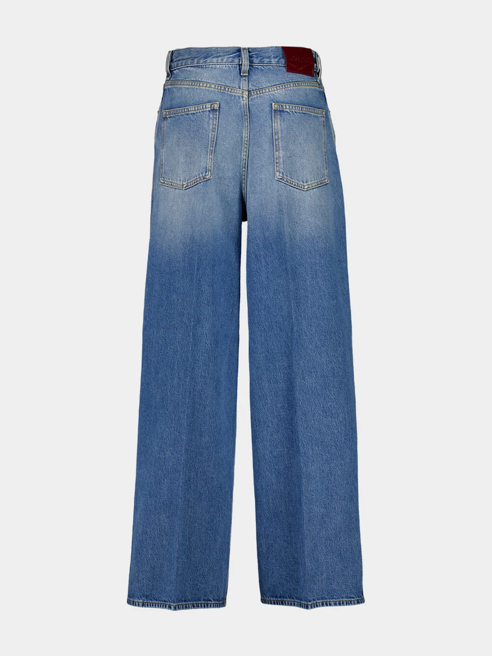 Light Blue Wide-Leg Stonewashed Denim Trousers - Image 2