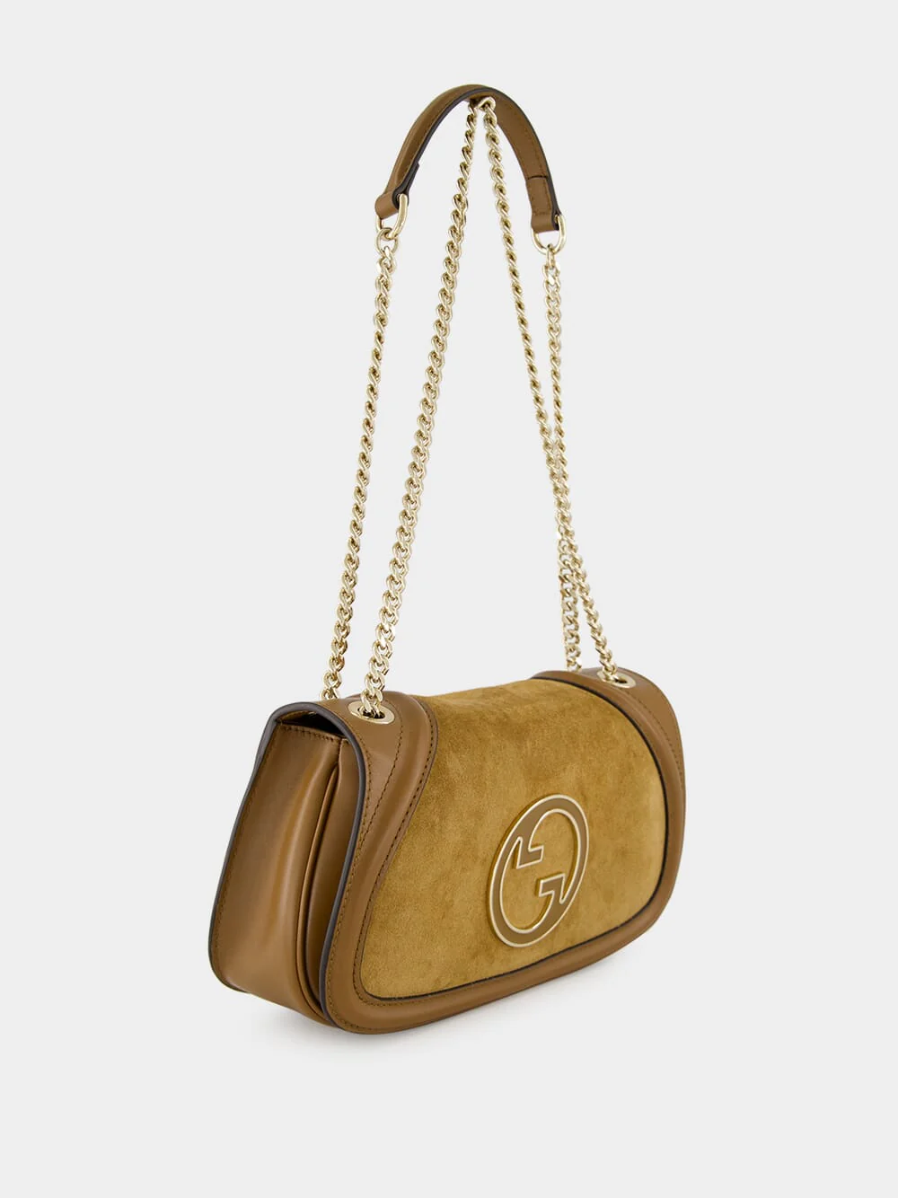 Light Brown Suede Blondie Medium Shoulder Bag - Image 3