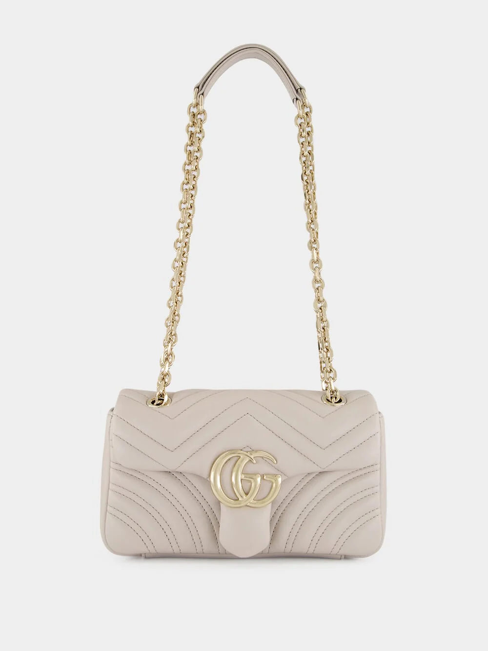 Light Grey GG Marmont Small Shoulder Bag - Image 2