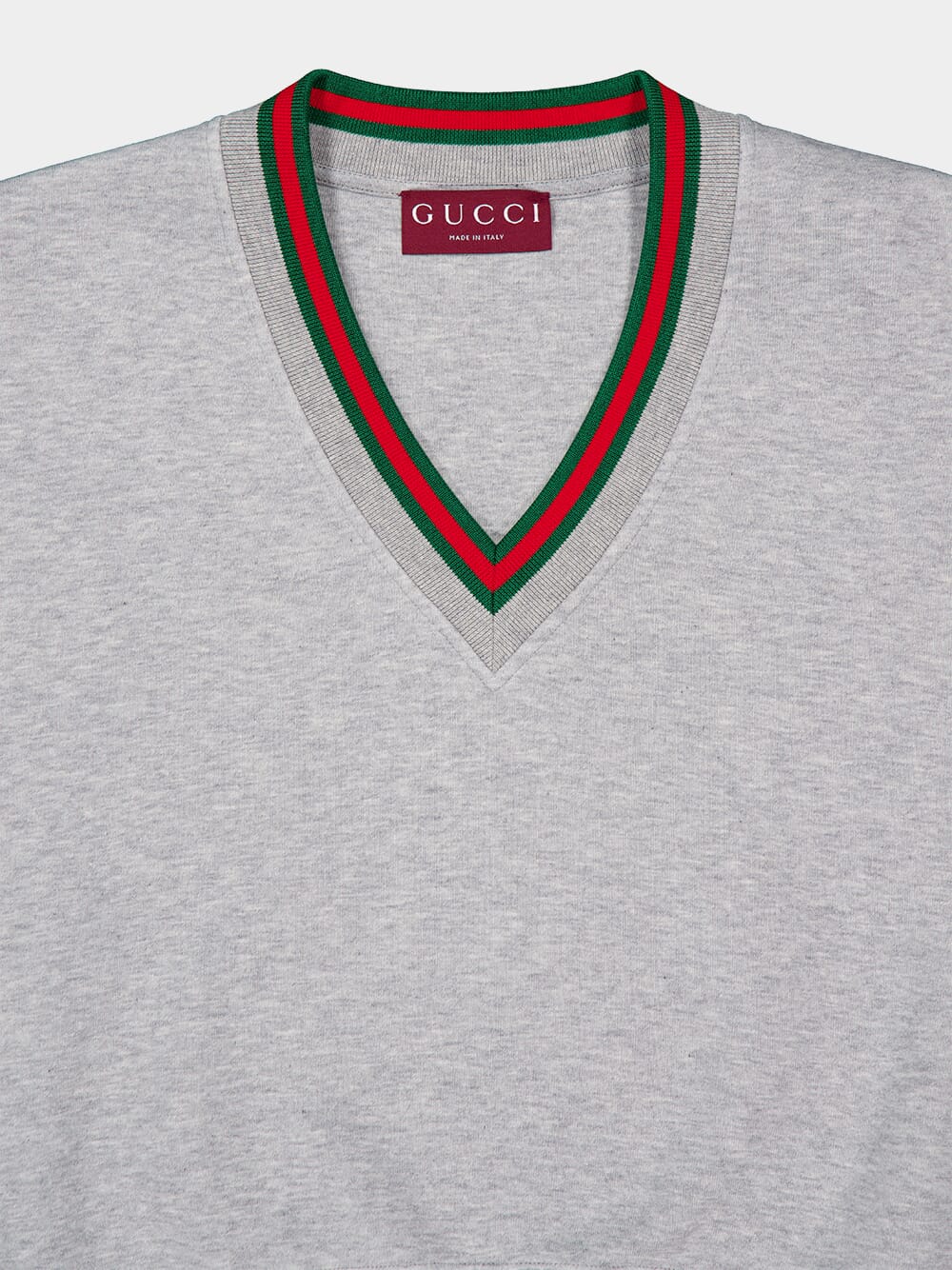 Light Grey V-Neck Sweatshirt with Web - Image 3