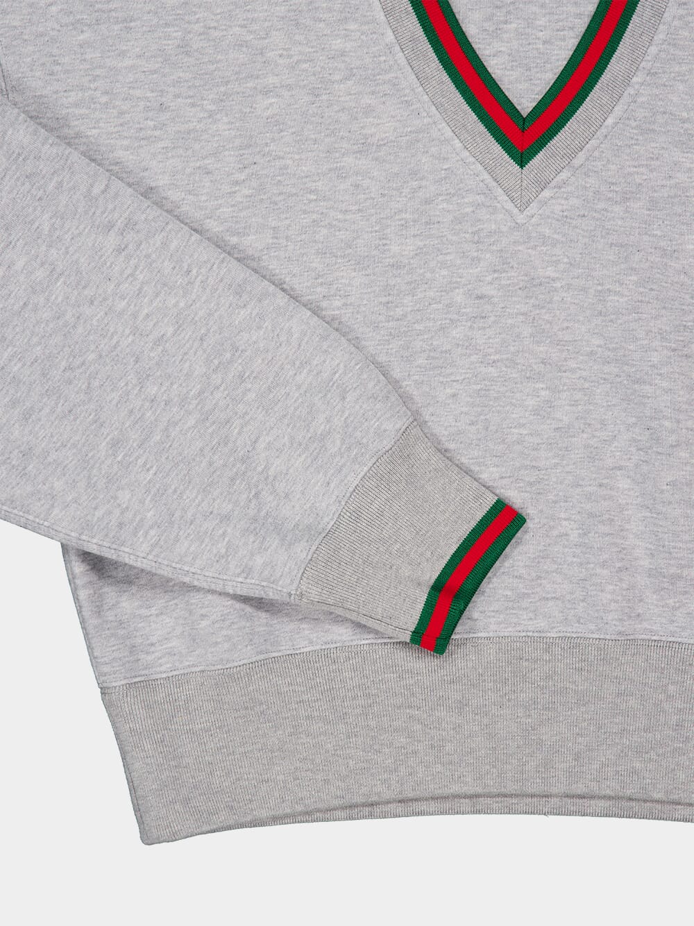 Light Grey V-Neck Sweatshirt with Web - Image 4