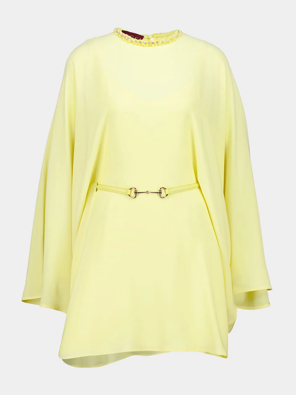 Light Yellow Silk Cady Dress with Belt