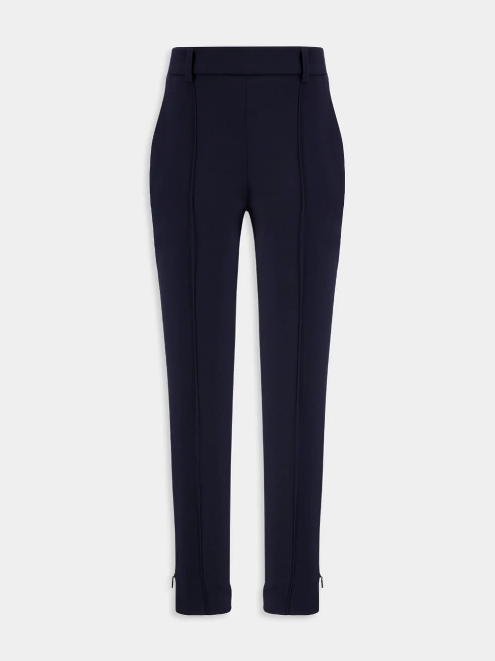 Marine Blue Slim-Fit Wool-Silk Trousers