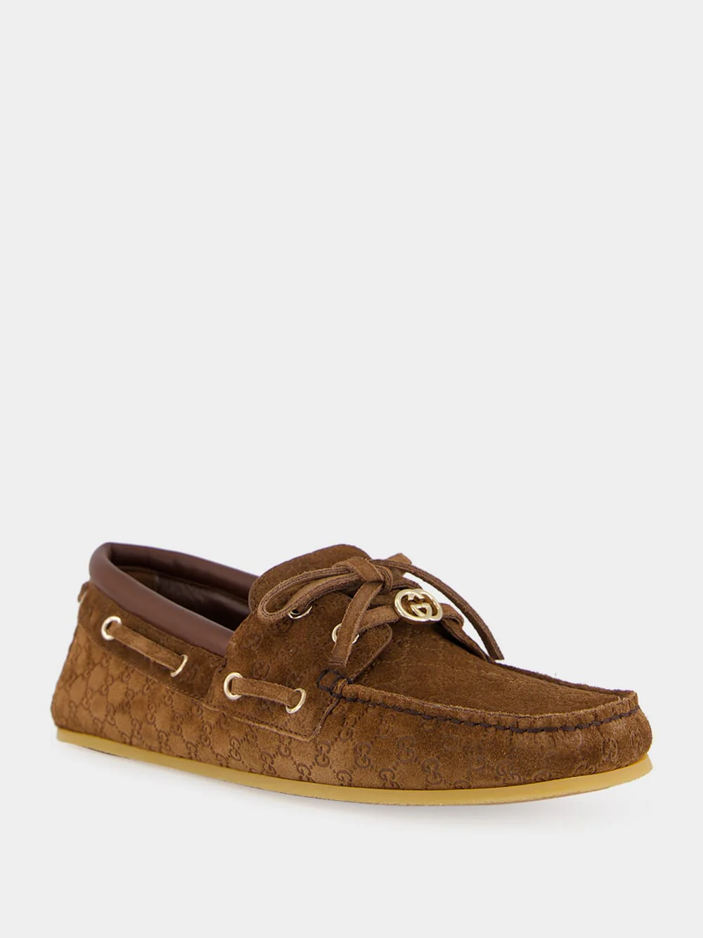 Maroon Brown GG Calfskin Moccasins - Image 2