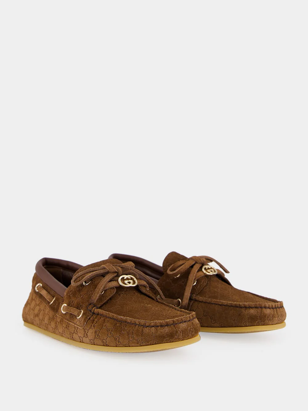 Maroon Brown GG Calfskin Moccasins - Image 3