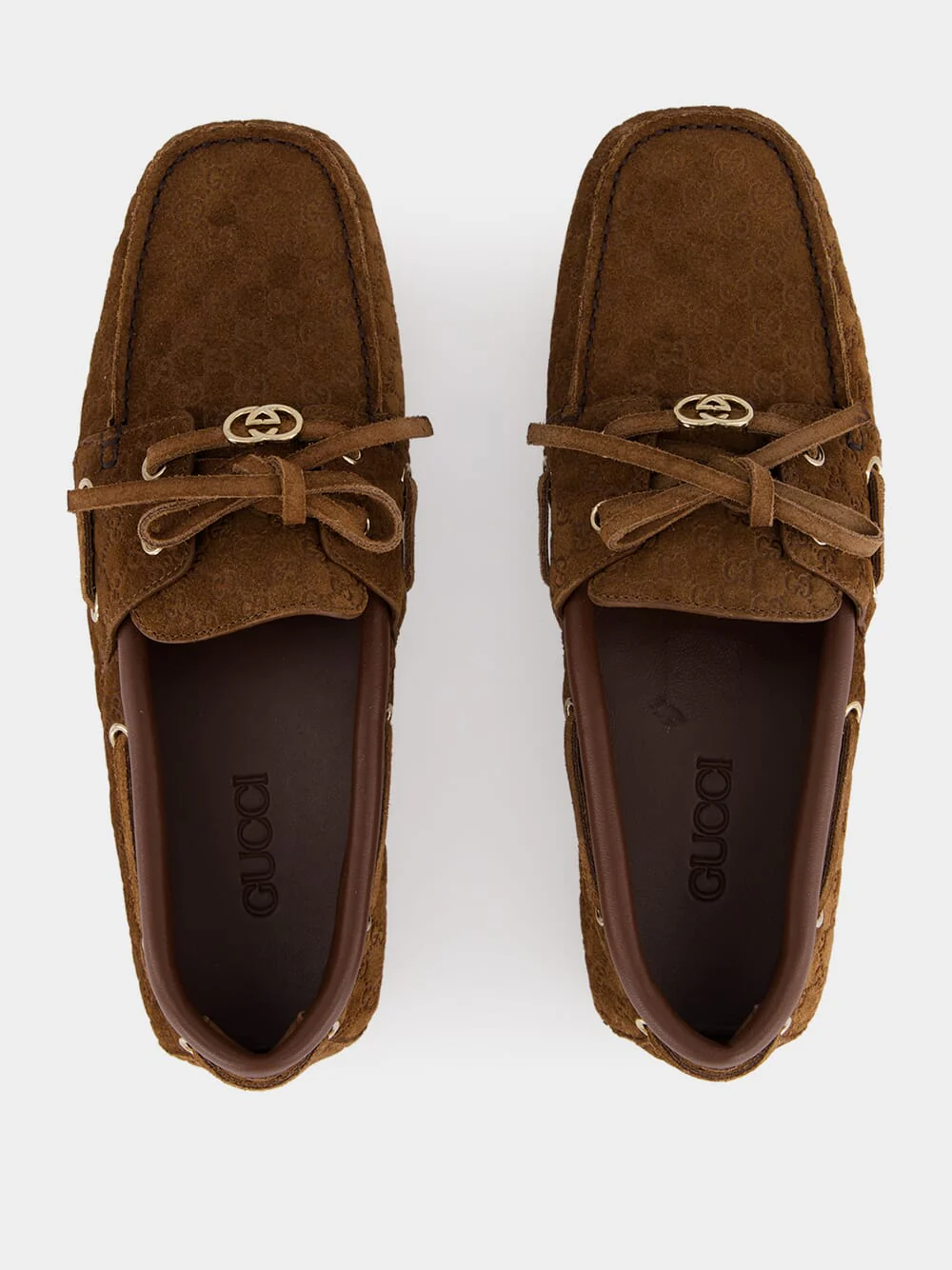 Maroon Brown GG Calfskin Moccasins - Image 4
