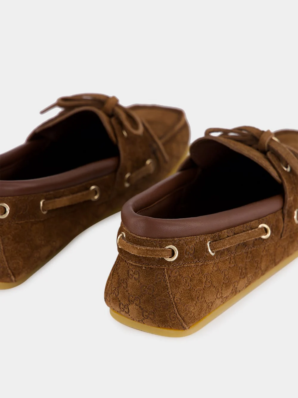Maroon Brown GG Calfskin Moccasins - Image 6
