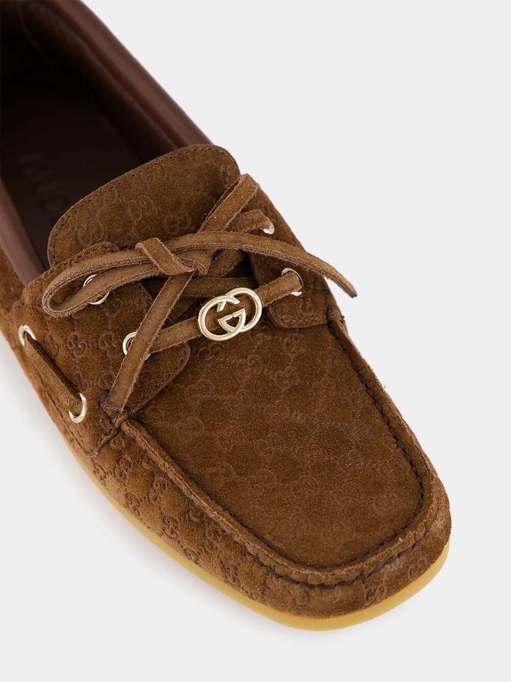 Maroon Brown GG Calfskin Moccasins - Image 7
