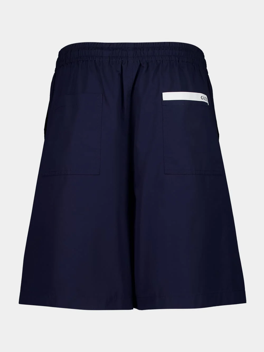 Navy Blue Cotton Poplin Tailored Shorts - Image 2
