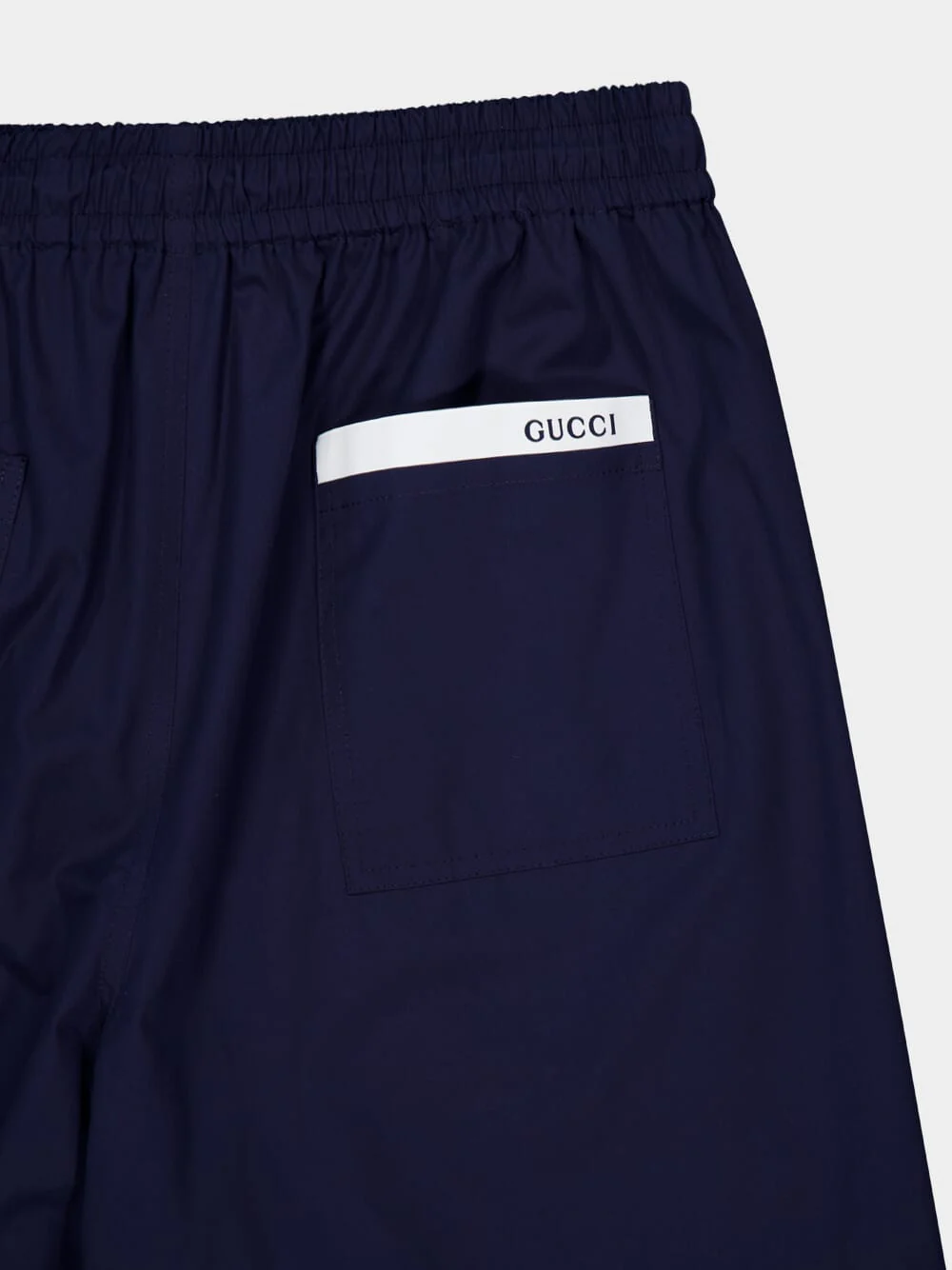 Navy Blue Cotton Poplin Tailored Shorts - Image 4