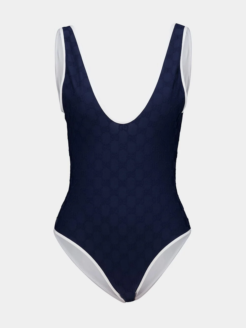 Navy Blue GG Jacquard Swimsuit