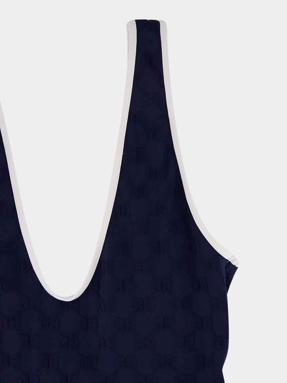 Navy Blue GG Jacquard Swimsuit - Image 3