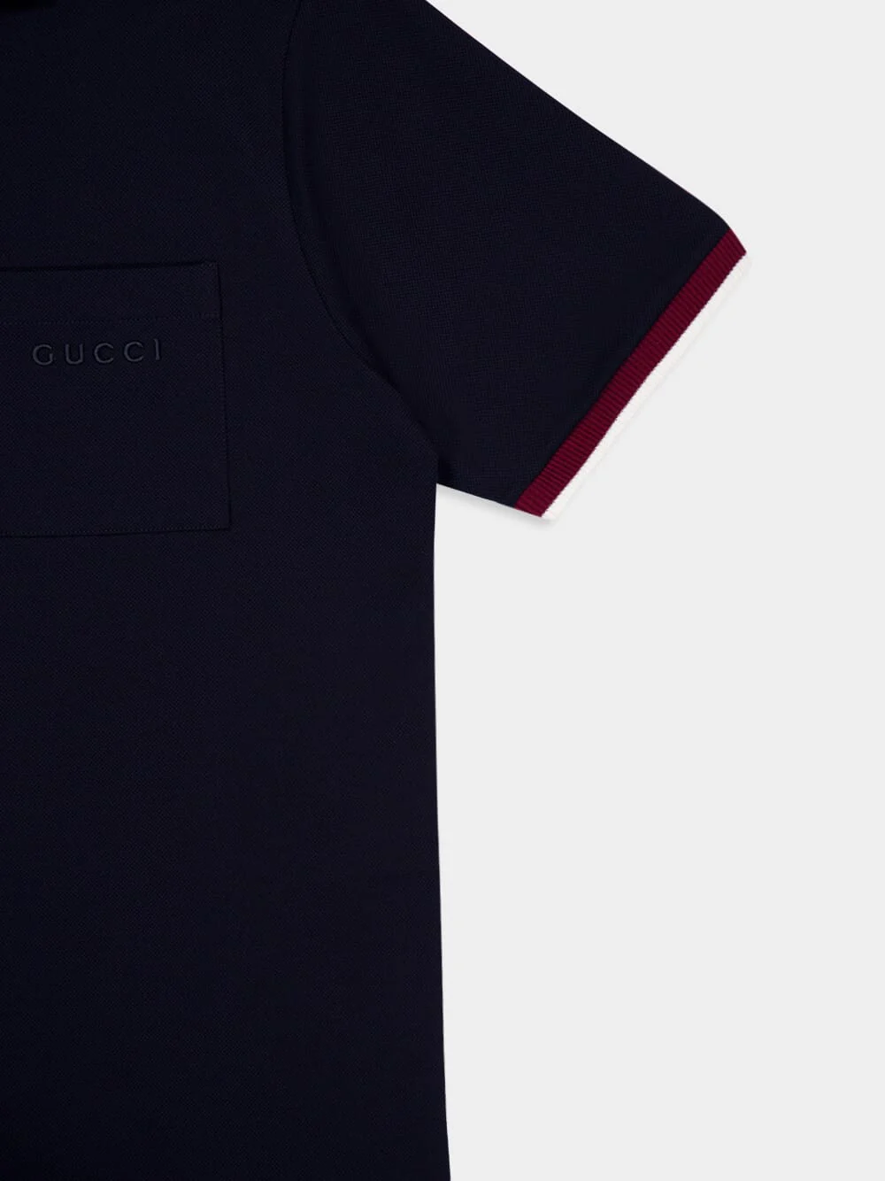 Navy Cotton Piqué Polo with Contrast Trim - Image 4