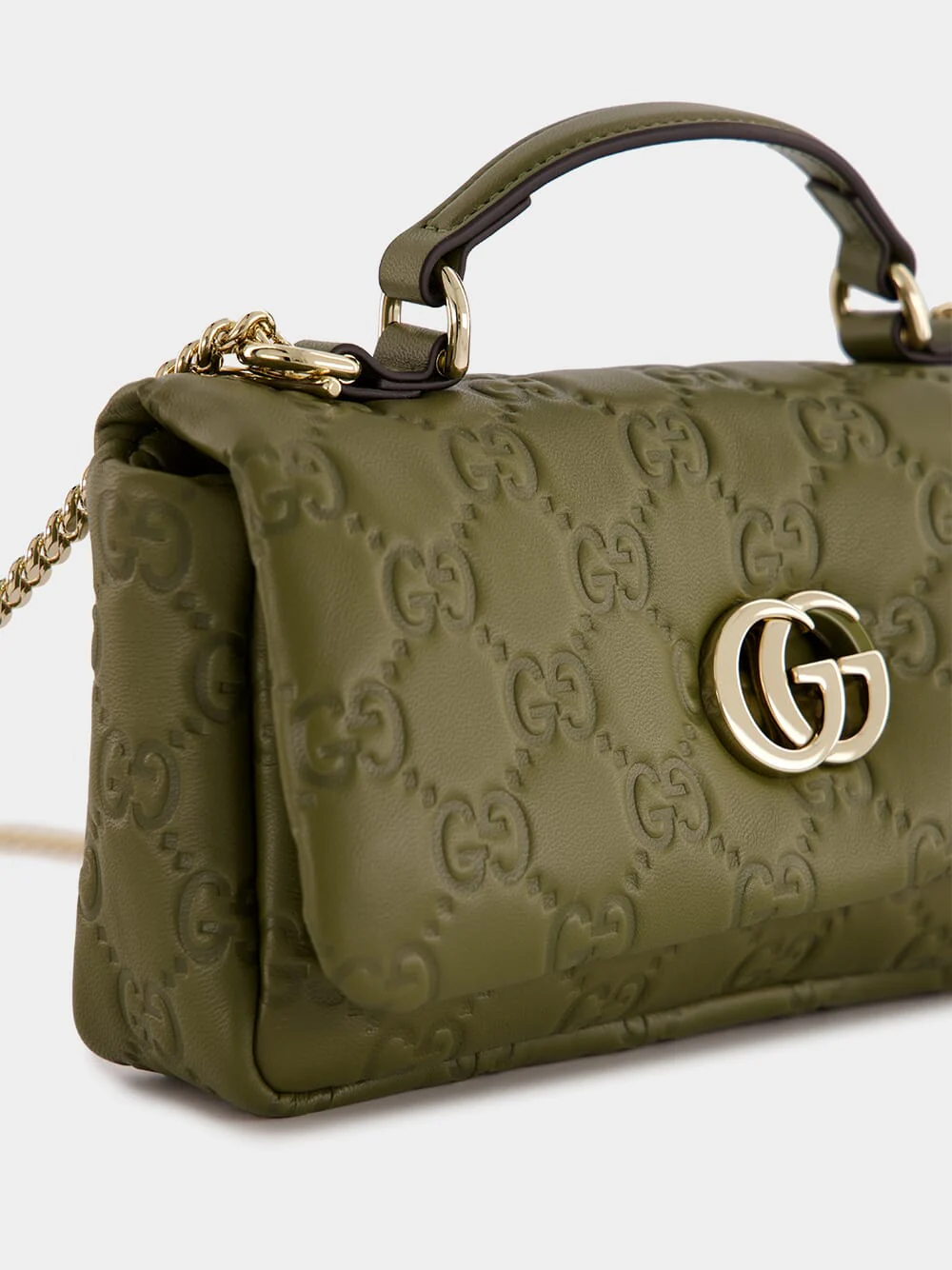 Olive Green GG Milano Mini Top Handle Bag - Image 5