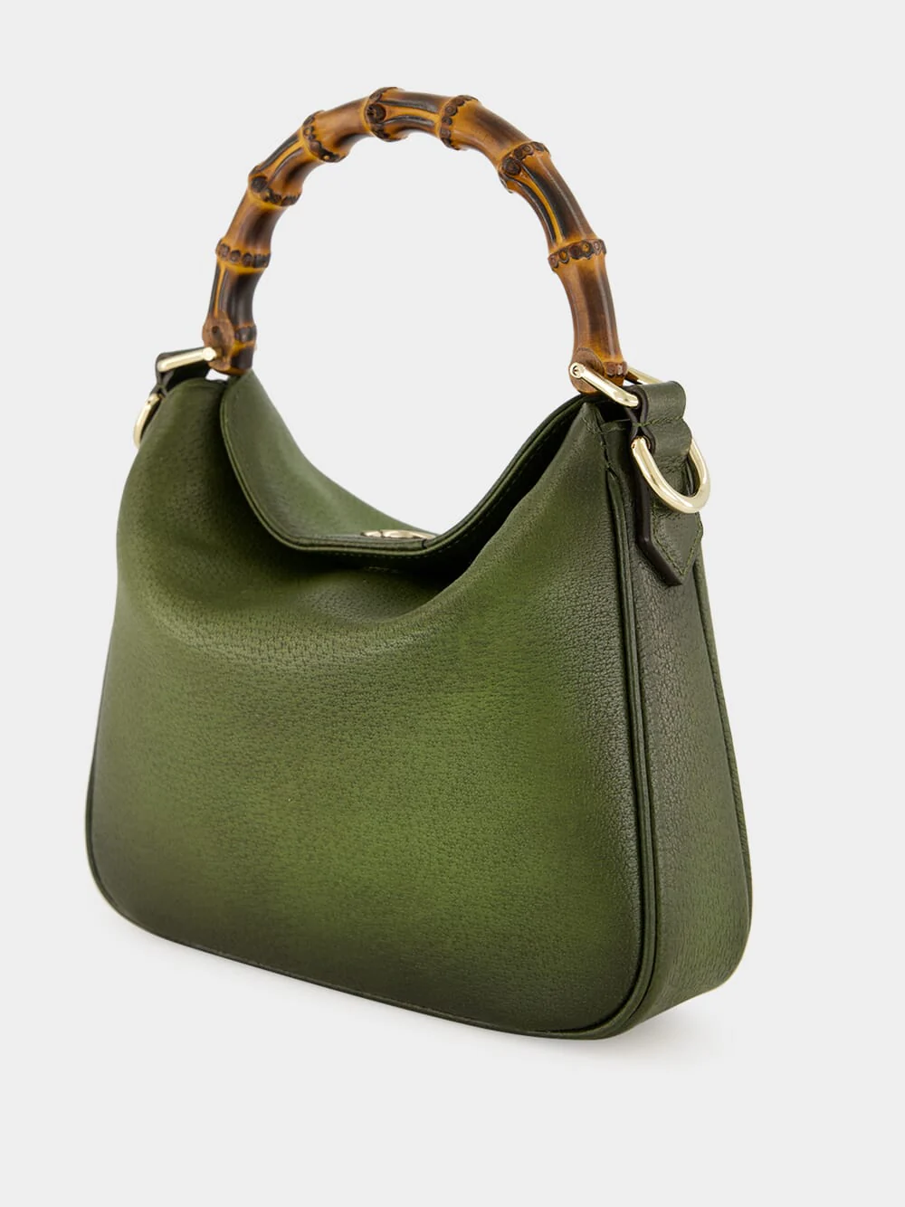 Petite Green Diana Leather Hobo Bag - Image 5