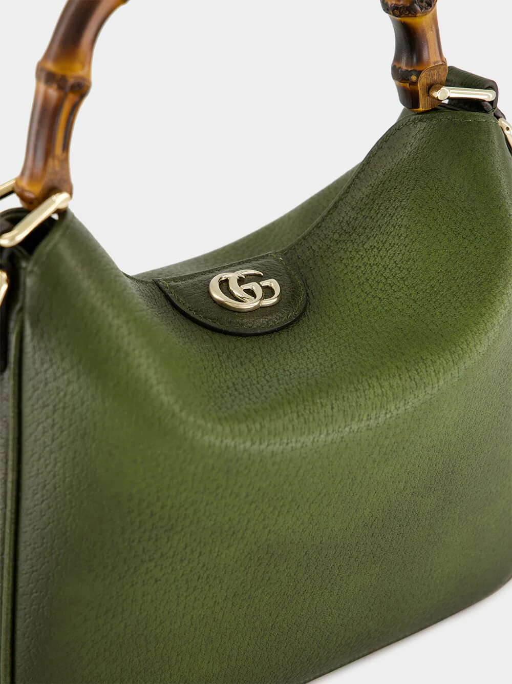 Petite Green Diana Leather Hobo Bag - Image 7