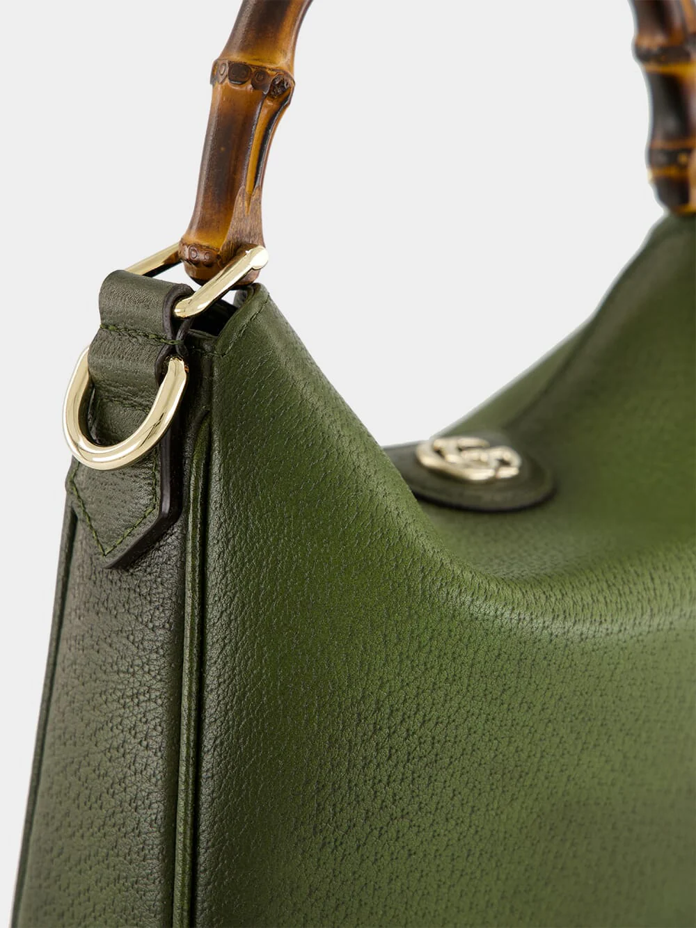 Petite Green Diana Leather Hobo Bag - Image 8