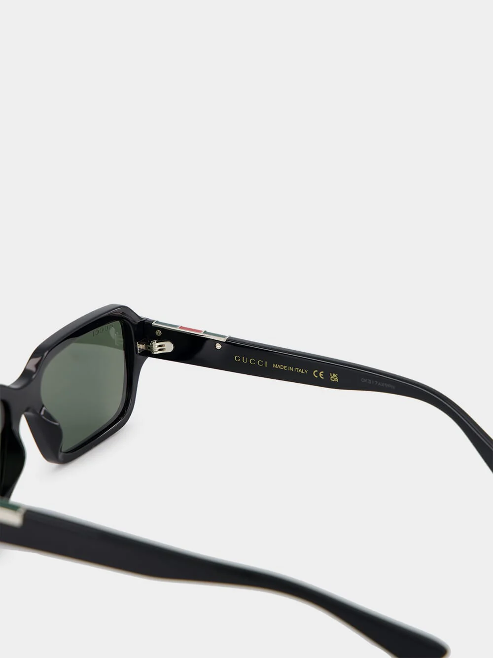 Rectangular Frame Sunglasses in Black - Image 4