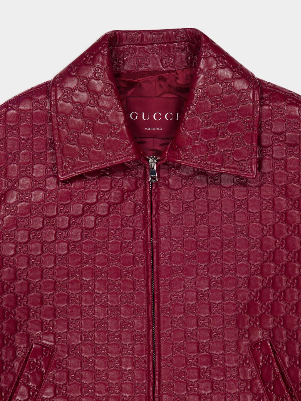 Rosso Ancora Embossed Leather Jacket - Image 3