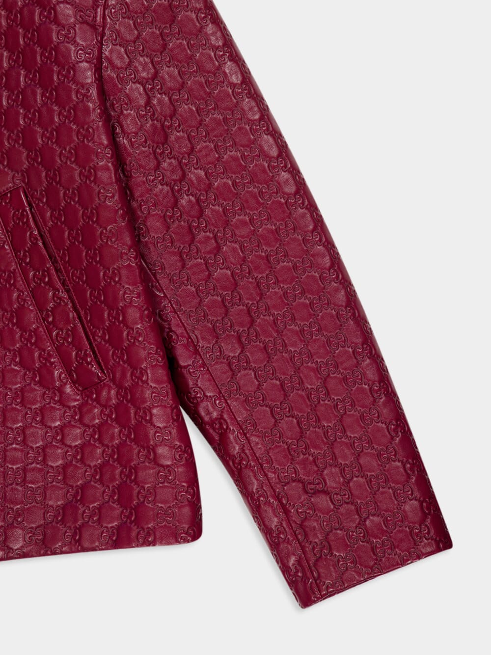 Rosso Ancora Embossed Leather Jacket - Image 4