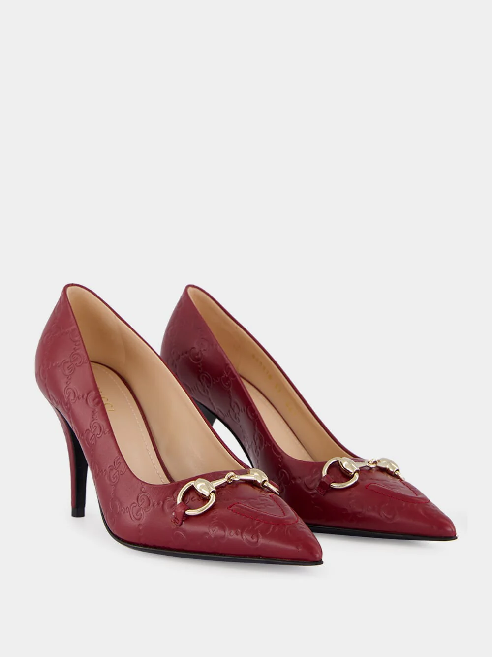 Rosso Ancora GG Leather Horsebit Pump - Image 3