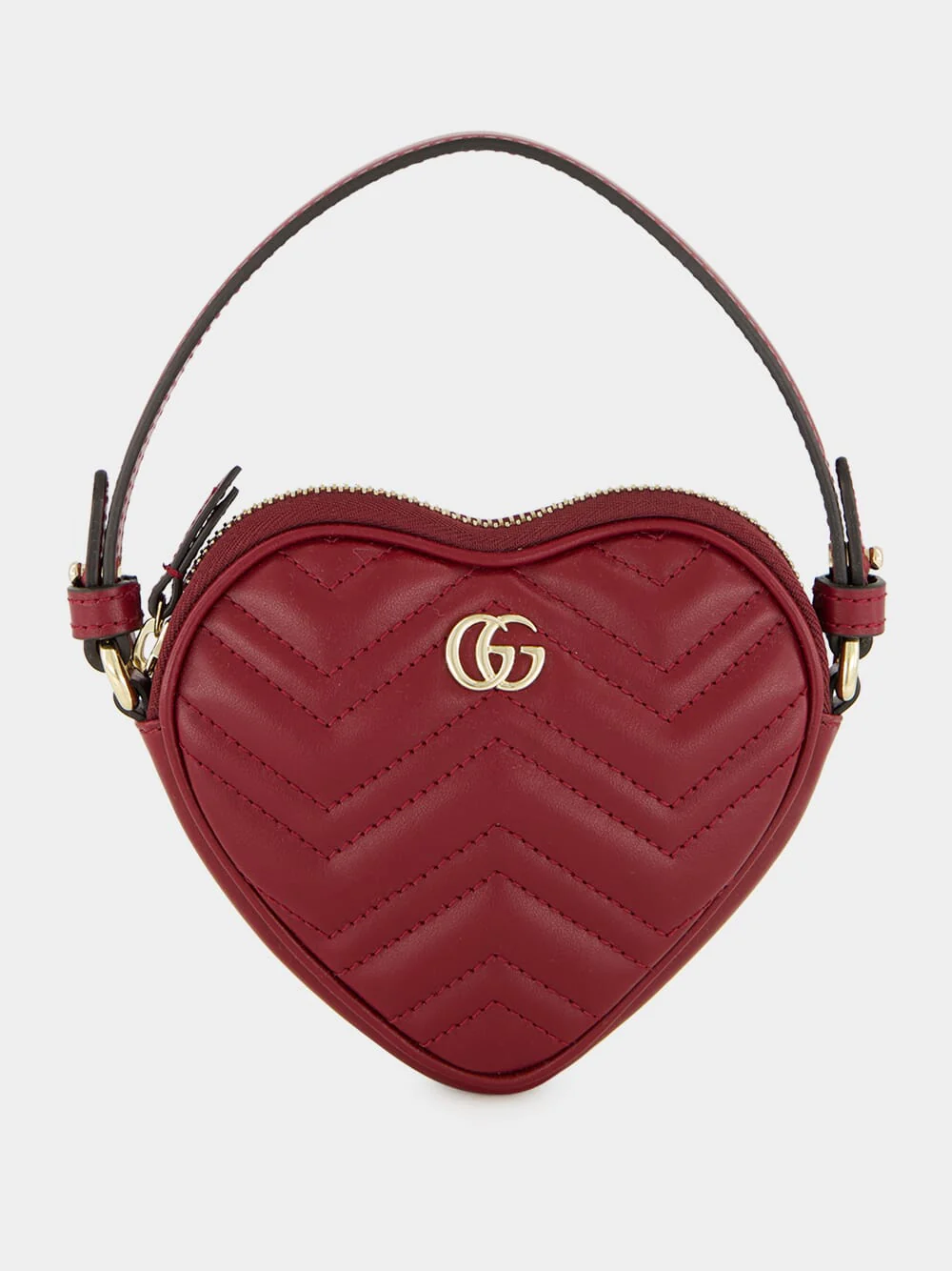 Rosso Ancora GG Marmont Heart Mini Bag
