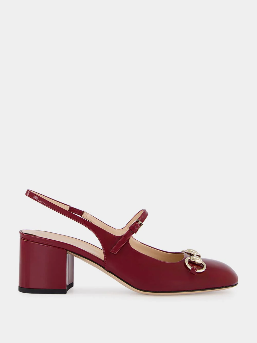 Rosso Ancora Patent Horsebit Pumps
