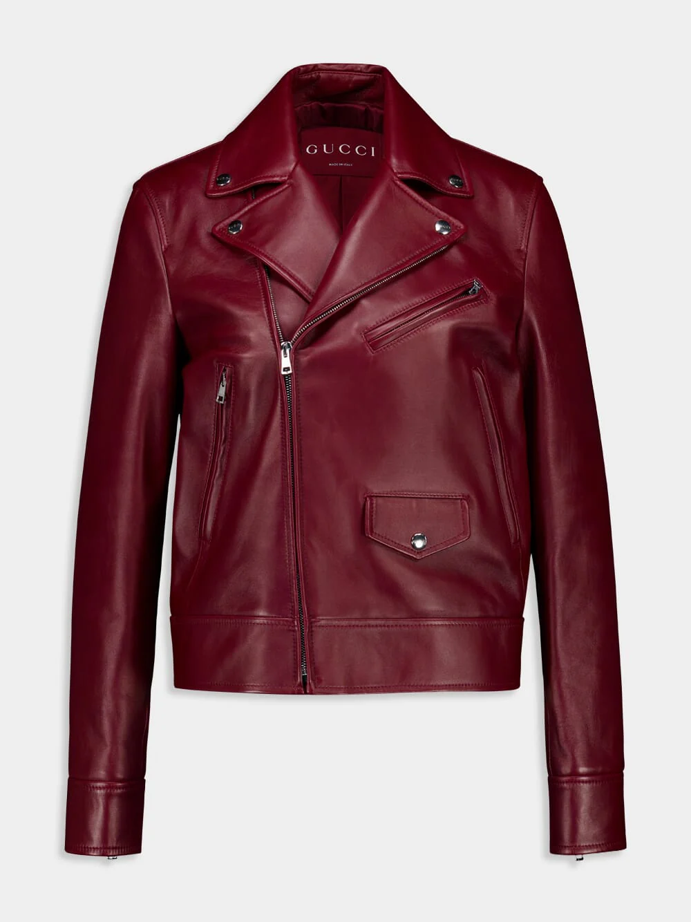 Rosso Ancora Red Leather Biker Jacket