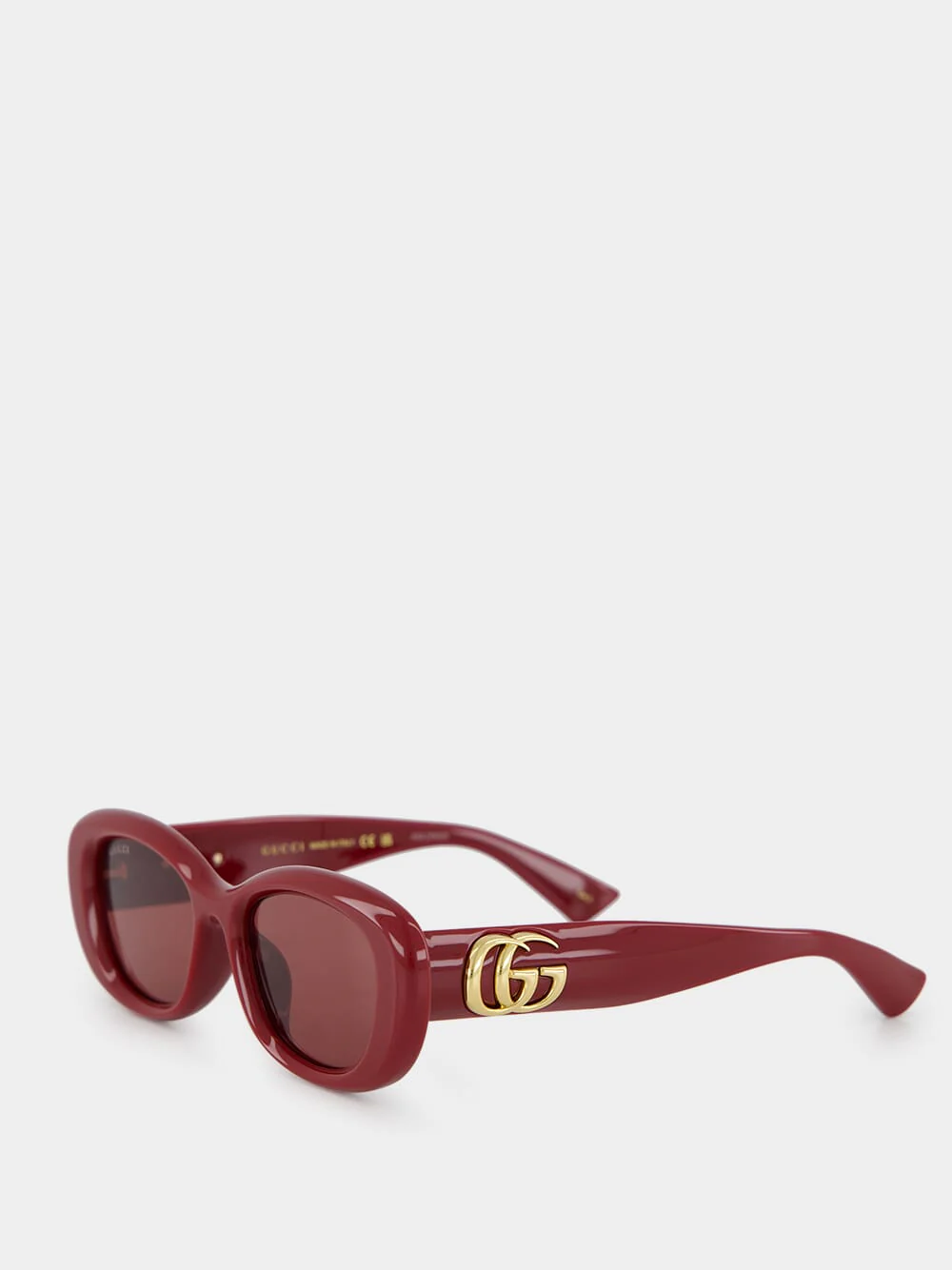 Rosso Ancora Red Low Nose Bridge Fit Oval Sunglasses - Image 3