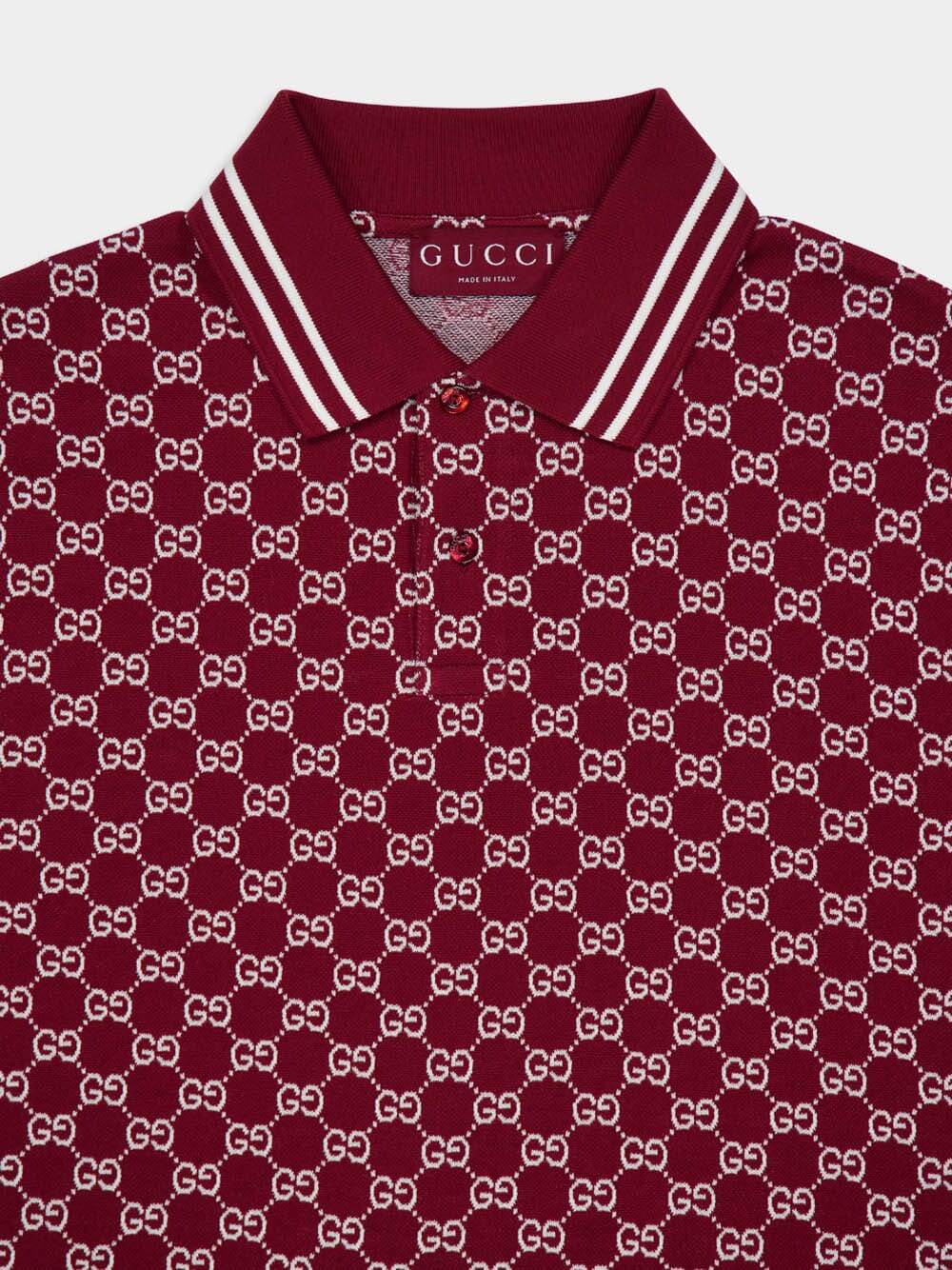 Rosso Ancora Red Polo GG Jacquard - Image 3