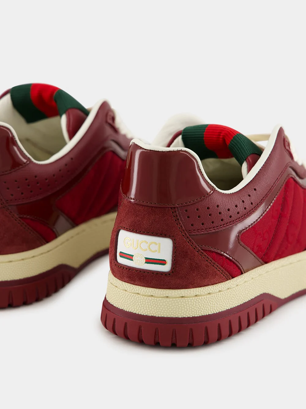 Rosso Ancora Red Re-Web Suede Low-Top Sneakers - Image 6