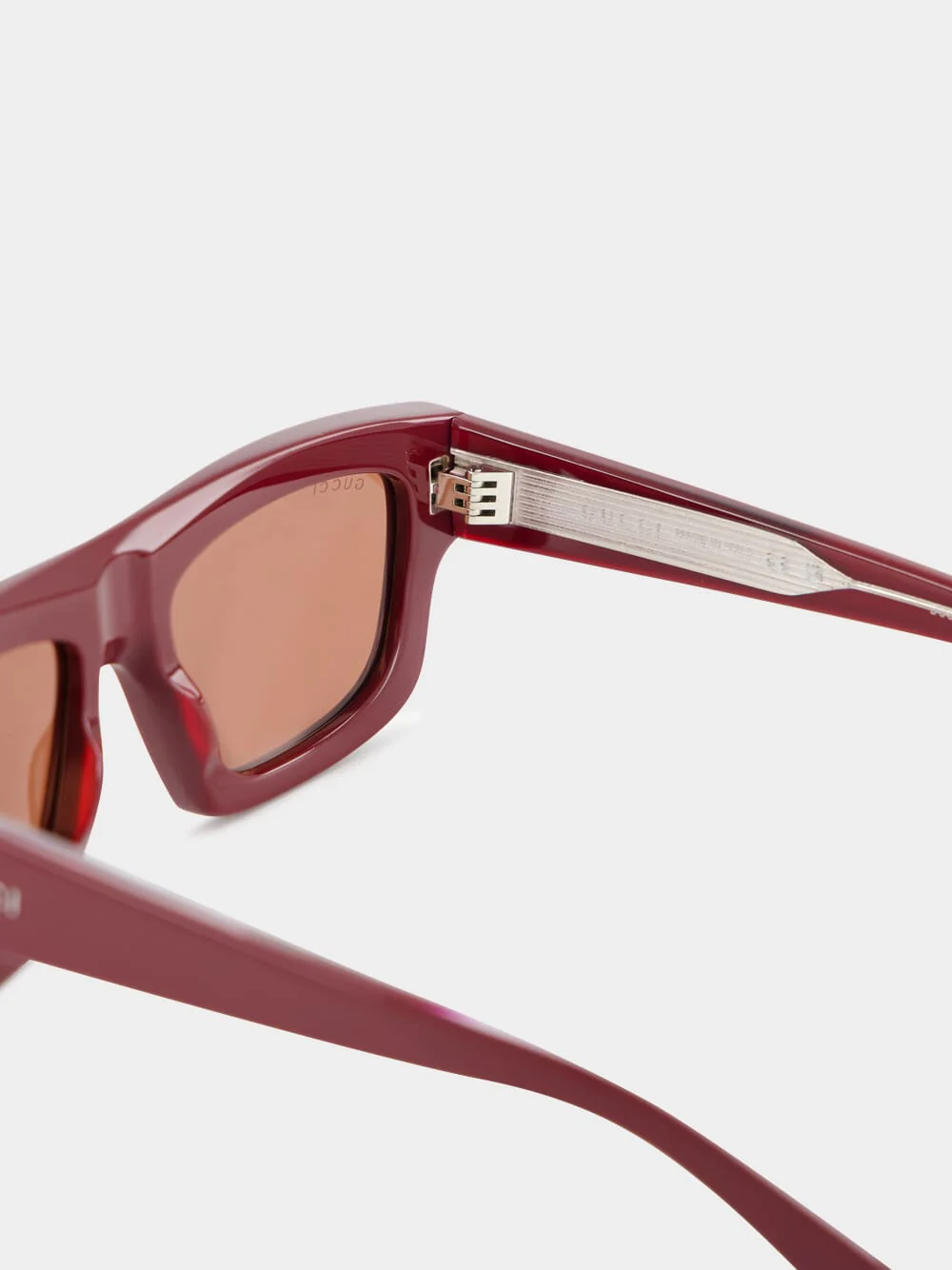 Rosso Ancora Red Rectangular Frame Sunglasses - Image 4