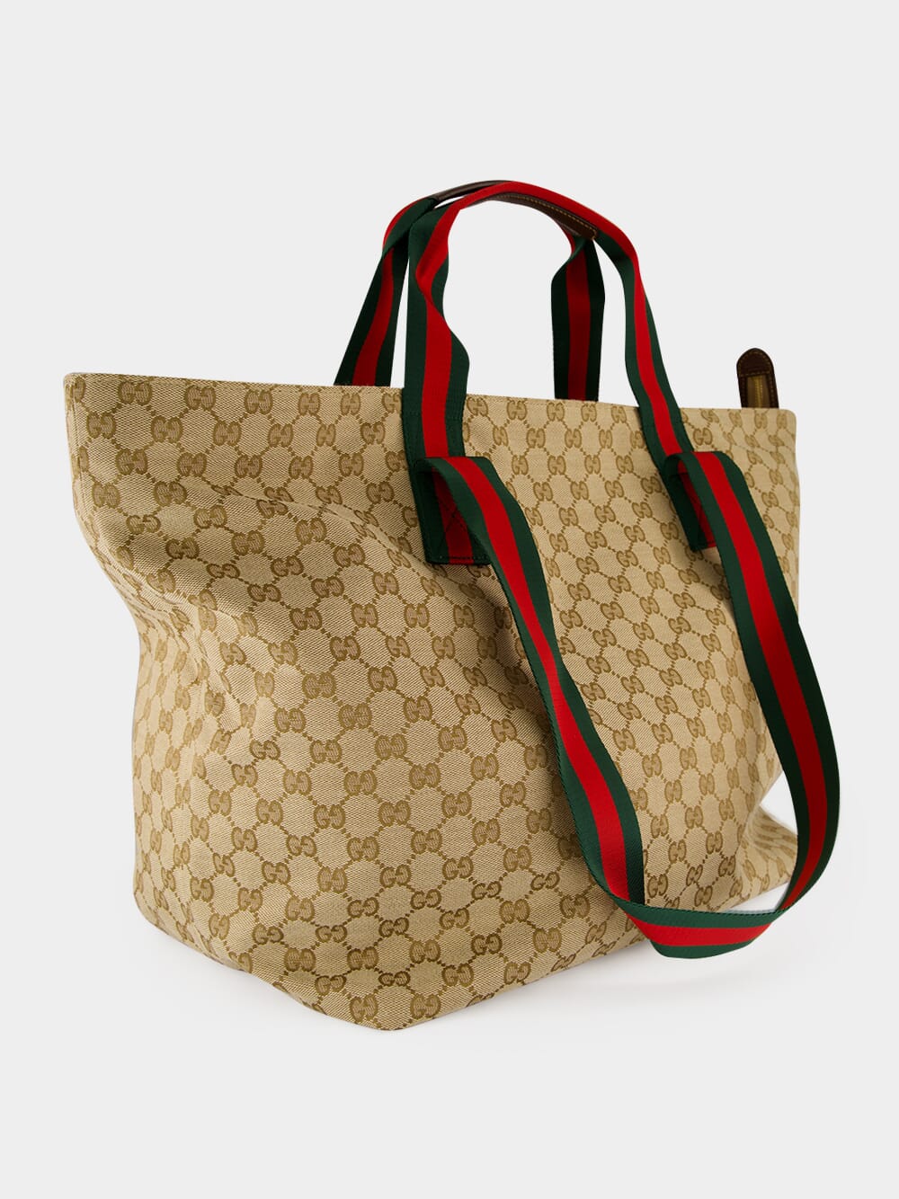 Sand and Brown GG Medium Tote Bag in Canvas - Image 3
