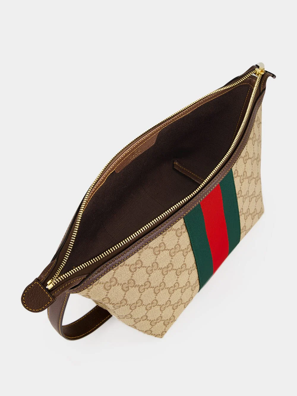 Sand and Brown Small GG Toiletry Case with Web - Image 5