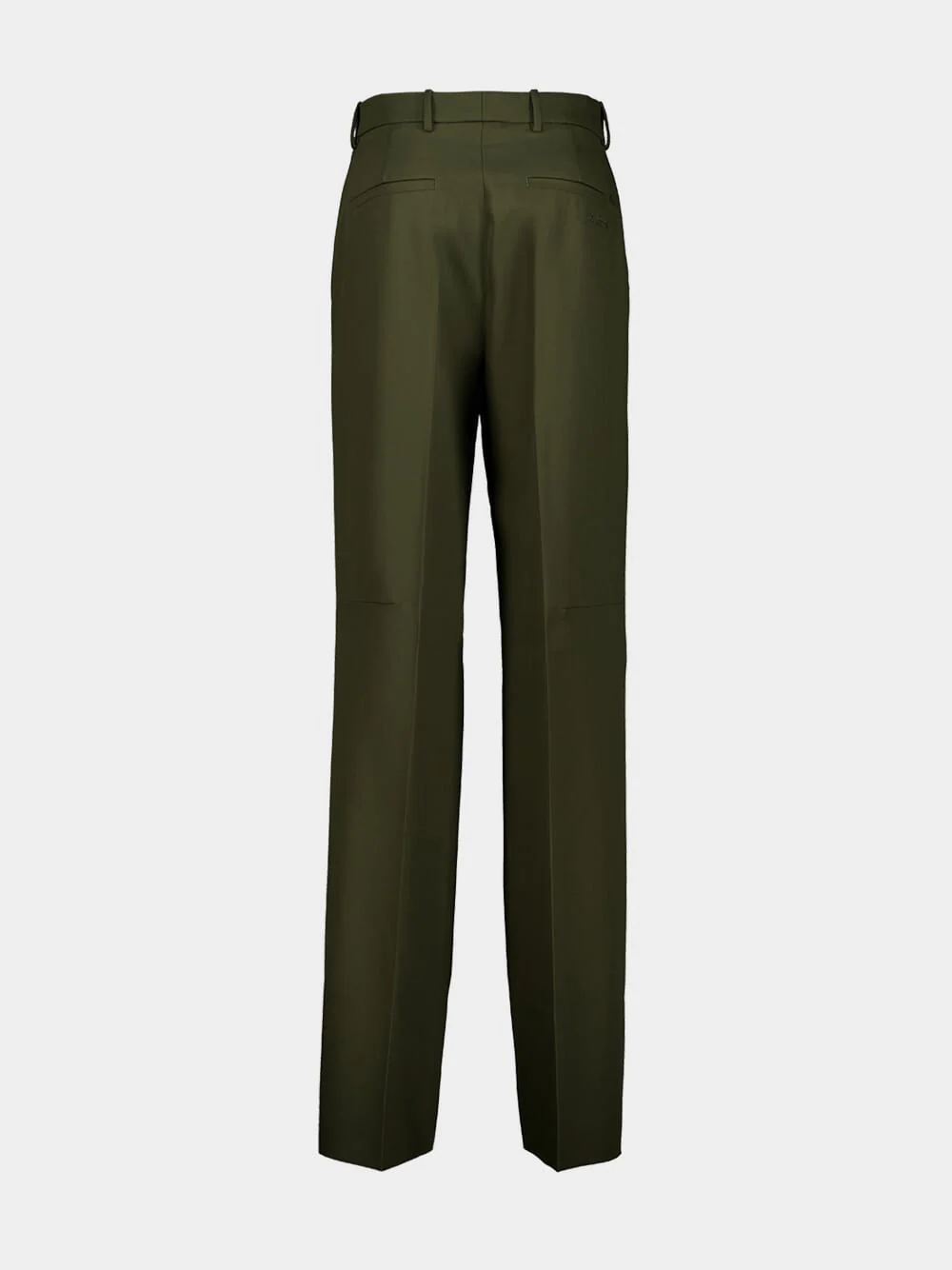 Shady Green Wool Wide-Leg Trousers - Image 2